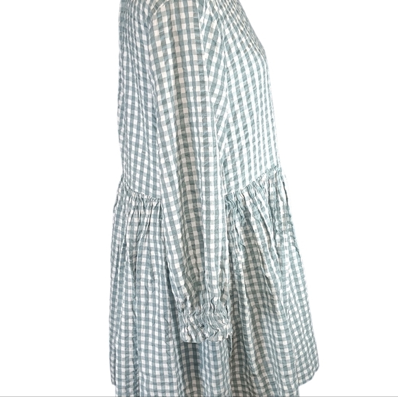 Free People S Teal Gingham Living For This Tunic mini Dress - Picture 4 of 7